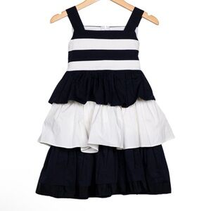 Oscar de la Renta Black and White Tiered Kids Dress